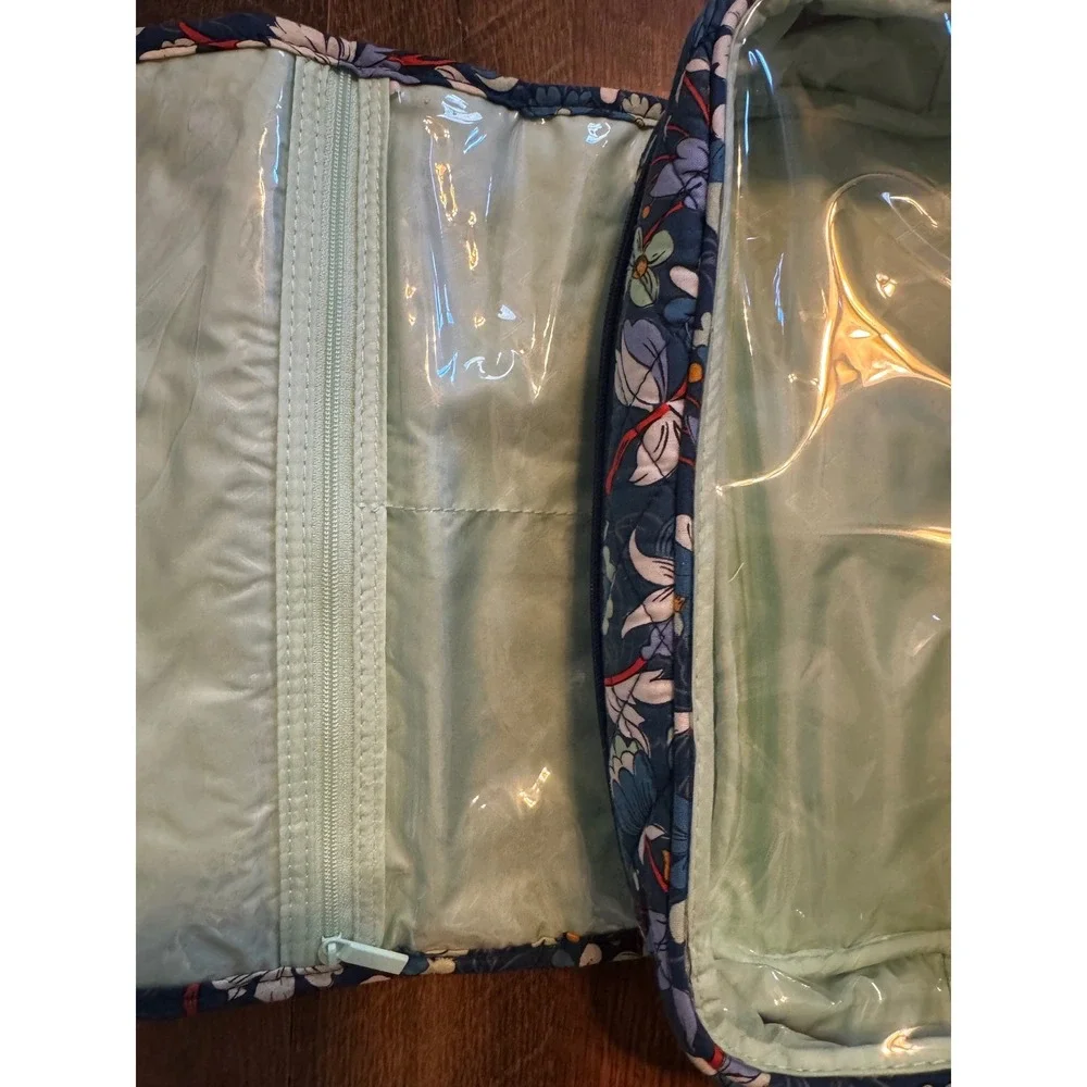 Vera Bradley Navy Floral Quilted Cosmetic Case